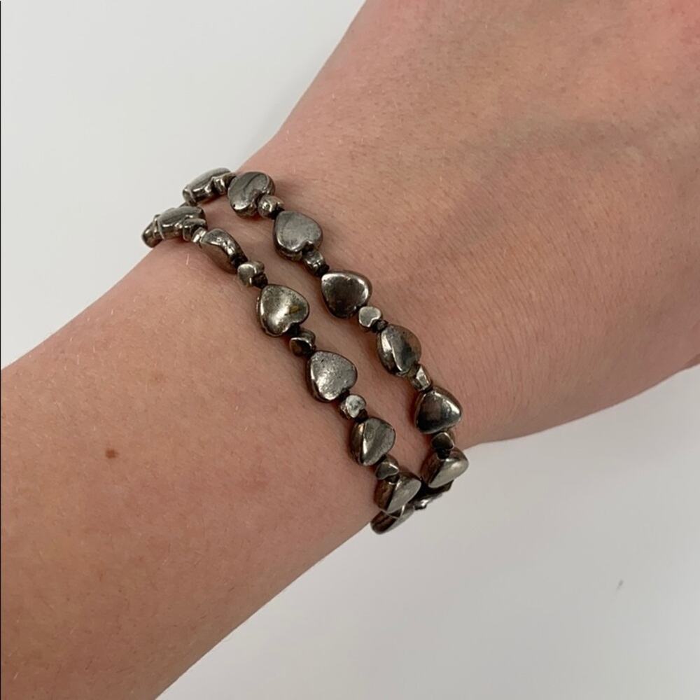 Heart beaded double wrap bracelet